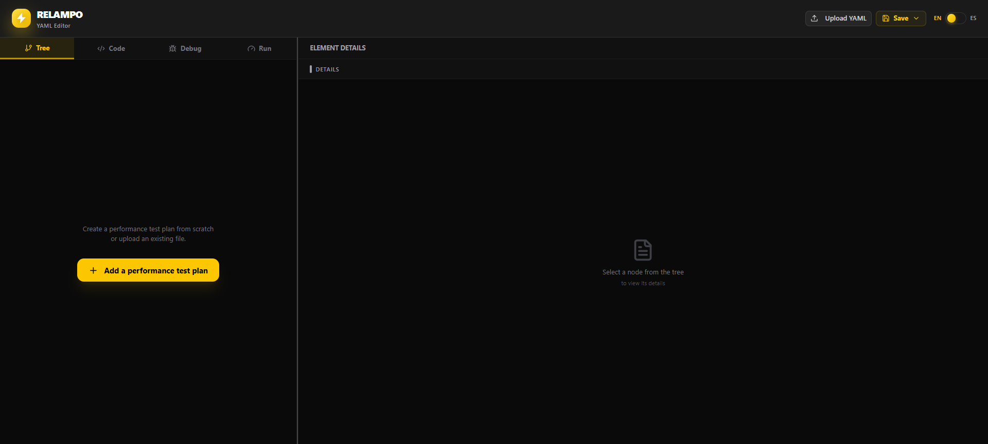 Relampo Studio visual editor