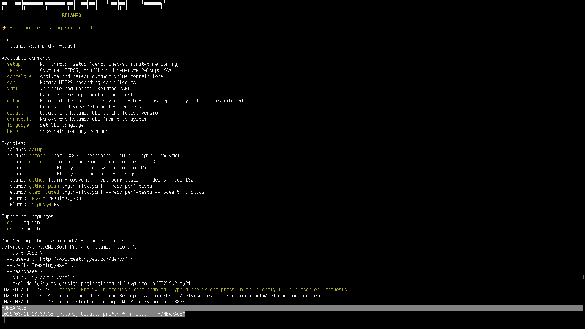 Prefix output in console