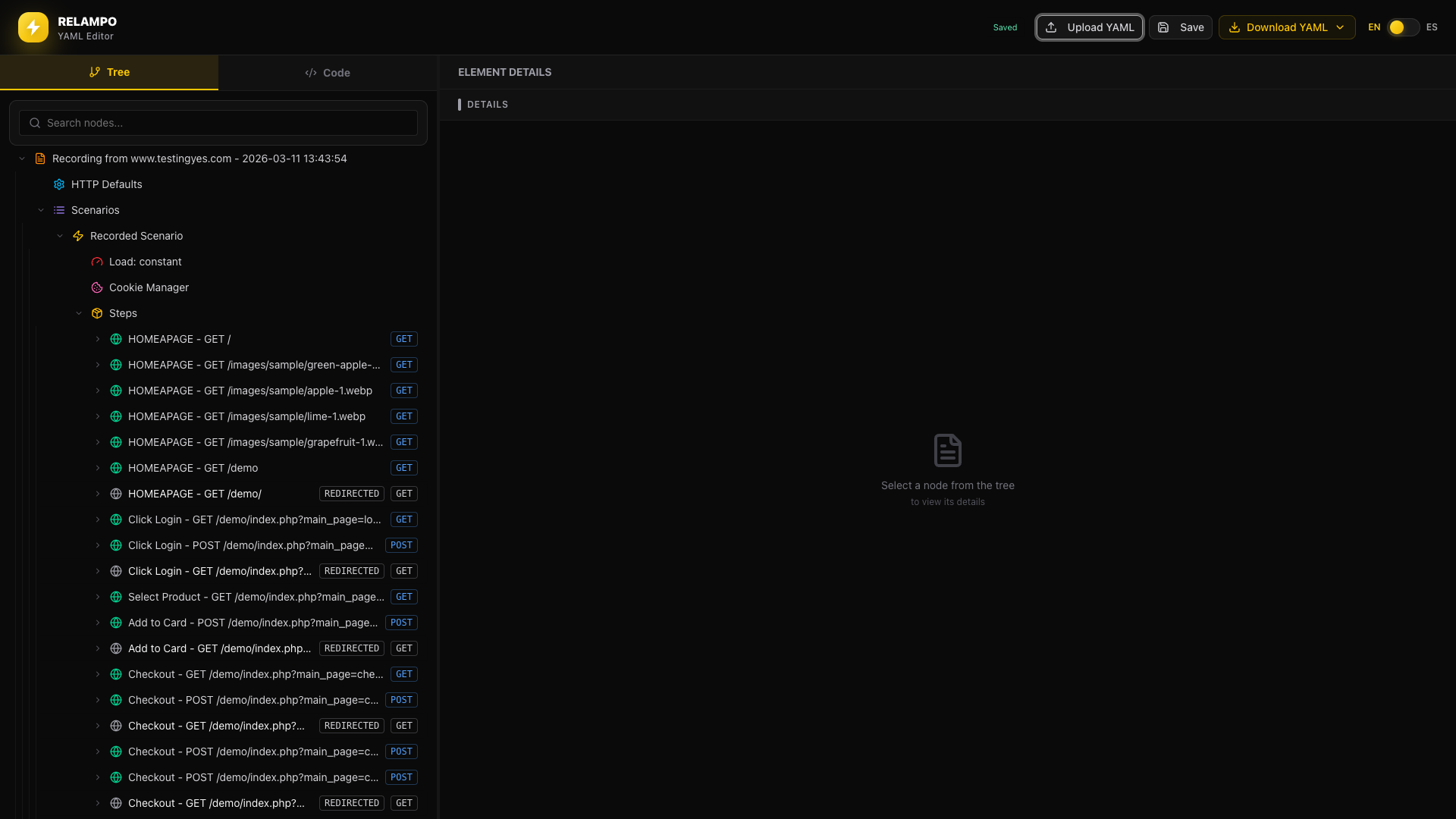 Correlated script editing in Relampo Editor